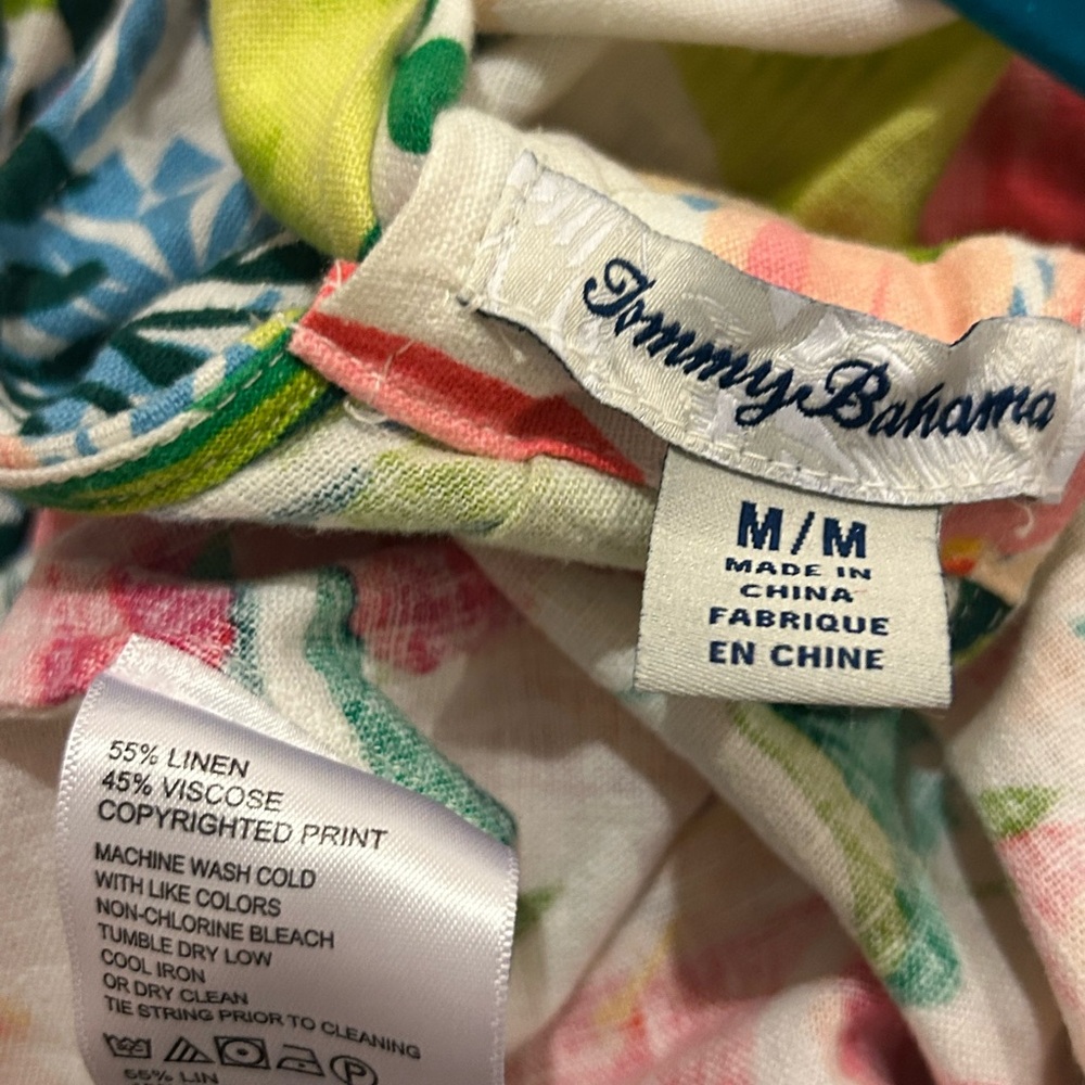 Tommy Bahama Women's Lava Linen Blend Halter Dress Floral Tropical Size M Beach - Picture 5 of 5